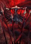  dragon fate/apocrypha fate_(series) hideki kazikli_bey long_hair male_focus polearm solo spear vlad_iii_(fate/apocrypha) weapon white_hair 