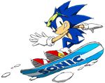  no_humans official_art snowboard solo sonic sonic_the_hedgehog sunglasses 