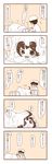  1boy 1girl 5koma admiral_(kantai_collection) ahoge bed blush comic crying hairband hat hiding highres holding indoors kantai_collection kongou_(kantai_collection) long_sleeves looking_at_another looking_away lr_hijikata military military_uniform naval_uniform open_mouth reverse_translation simple_background speech_bubble surprised tears translated under_covers uniform wavy_mouth 