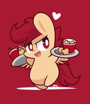  drink equine female feral food fried_chicken friendship_is_magic fur hair horse lifeloser long_hair mammal my_little_pony open_mouth orange_fur pegasus plain_background plate pony red_background red_eyes red_hair scootaloo_(mlp) smile solo straw wings young 