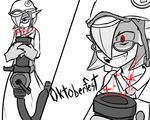  anthro english_text eyewear gardevoir glasses gloves helmet monochorme monochrome nintendo parody pok&#233;mon pok&eacute;mon red_eyes solo team_fortress_2 text video_games 