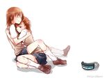  brown_eyes brown_hair closed_eyes hair_ornament hairpin hug lllllsual misaka_imouto misaka_mikoto multiple_girls school_uniform skirt to_aru_kagaku_no_railgun to_aru_majutsu_no_index 