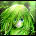  1girl blue_eyes child forest green_hair long_hair looking_at_viewer mari_(marixrian) nature pale_skin profile solo 