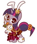  animal animal_ears bunny_ears candy carrot checkered clock cosplay crown eyelashes food hair_ornament halloween horn horse jack-o'-lantern looking_at_viewer monocle mouth_hold my_little_pony my_little_pony_friendship_is_magic no_humans number pink_hair pocket_watch pony pumpkin purple_hair sikaku367 simple_background skull solo standing star striped twilight_sparkle unicorn watch white_background white_rabbit white_rabbit_(cosplay) 