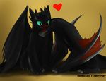  ambiguous_gender black_body blush cute dragon how_to_train_your_dragon interspecies mgx0 monster_hunter nargacuga night_fury video_games wings wyvern 