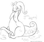  big_penis cum daniruu dragon english_text goodra male monochrome nintendo open_mouth penis plain_background pok&#233;mon pok&eacute;mon servaline sketch slime slug solo text video_games white_background 