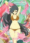  1girl absurdres bikini black_hair breasts brown_eyes cleavage highres large_breasts long_hair navel official_art senran_kagura senran_kagura_(series) solo swimsuit tachibana_(senran_kagura) very_long_hair yaegashi_nan 