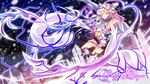  arms_ai boots china_dress chinese_clothes double_bun dress haku_(p&amp;d) highres magic md5_mismatch puzzle_&amp;_dragons silver_hair tail tiger_tail yellow_eyes yin_yang 