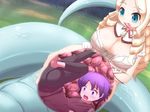  bad_end blonde_hair blue_eyes digestion frfr inside_creature lamia lamia_(mon-musu_quest!) luka_(mon-musu_quest!) mon-musu_quest! monster_girl purple_hair slime tongue vore 