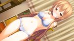  1girl artist_request blush bra brown_hair character_request futaba_hisui game_cg ichiban_ja_nakya_dame_desu_ka? indoors nanase_meruchi panties solo source_request underwear 