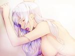  bad_id bad_pixiv_id breasts idolmaster idolmaster_(classic) implied_sex large_breasts long_hair nude open_mouth out-of-frame_censoring red_eyes shijou_takane silver_hair solo tkhs 