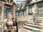  2girls armor screenshot skyrim weapon 