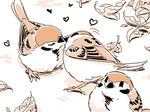  comic eurasian_tree_sparrow heart kiss mitsumoto_jouji monochrome no_humans silent_comic sparrow touhou 
