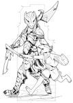  black_and_white dragon dragonborn dungeons_&amp;_dragons duo line_art loupgarou monochrome mother parent scalie video_games 