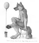  balloon birthday canine dog ear_piercing ikea labbedog male mammal nude piercing sheath sketch solo tennis_ball 