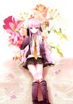  danganronpa danganronpa_1 flower gloves kirigiri_kyouko long_hair moyuchocolats necktie purple_eyes purple_hair solo 