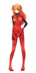  ahoge bad_id bad_pixiv_id bangs blue_eyes bodysuit bracer breasts breasts_apart closed_mouth evangelion:_3.0_you_can_(not)_redo eyepatch full_body gloves hair_over_one_eye hair_over_shoulder hand_on_hip hand_on_own_thigh headgear highres legs_apart long_hair medium_breasts neon_genesis_evangelion numa0228 orange_hair parted_bangs pilot_suit plugsuit rebuild_of_evangelion shikinami_asuka_langley simple_background skinny smile smirk solo souryuu_asuka_langley tape turtleneck two_side_up white_background 
