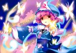  bug butterfly cherry_blossoms ghost insect pink_hair red_eyes saigyouji_yuyuko sawamura_hikaru solo touhou 