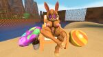 alcohol alternate_hairstyle anthro anus archie_comics ball beach_ball beach_chair beer beverage big_breasts breasts bucket bunnie_rabbot container crossed_legs eyes_closed female genitals green_hill_zone hands_behind_head inflatable lagomorph leporid mammal muscular muscular_female nude nude_female pool_float rabbit relaxing sega smile solo sonic_the_hedgehog_(archie) sonic_the_hedgehog_(comics) sonic_the_hedgehog_(series) sonico4ever vulva