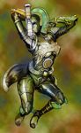  arms_up behind_back breastplate full_body helmet hourglass huujyu kamen_rider kamen_rider_w machinery monster solo yesterday_dopant 