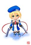  blazblue chibi gun noel_vermillion oborogumo_takamitsu smile solo weapon 