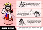  1girl black_hair bow braid commentary crown english_commentary fairy fairy_wings glasses hair_bow kirby_(series) kirby_64 kirby_air_ride kirby_air_riders long_hair low_twin_braids open_mouth purple_eyes red_bow ripple_star_queen sketchcast64 skirt sleeves_past_fingers sleeves_past_wrists star_(symbol) twin_braids waddle_dee wings x_x 