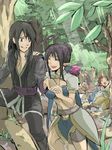  3boys bad_id bad_pixiv_id black_hair blue_hair brown_hair chia closed_eyes judith karol_capel long_hair midriff multiple_boys multiple_girls navel pointy_ears raven_(tales) repede rita_mordio short_hair smile tales_of_(series) tales_of_vesperia yuri_lowell 