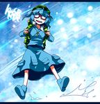  backpack bag blue_hair goggles kawashiro_nitori letterboxed nightea solo touhou two_side_up 