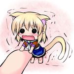  animal_ears cat_ears cat_tail chibi extra_ears fang hoshizuki_(seigetsu) kemonomimi_mode minigirl mizuhashi_parsee open_mouth pointy_ears puru-see solo tail touhou trembling 