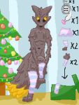  anthro big_tail bottomwear brown_body brown_fur buttplug chastity_cage chastity_device chastity_key christmas christmas_tree clothed clothing digital_media_(artwork) dipstick_tail experiment_(scav_prototype) femboy flat_chastity_cage fur gift handwear holidays legwear male mammal markings mike_noctalios mittens new_year orange_sclera pixel_(artwork) plant plug_(sex_toy) putting_on_clothes scav_prototype sex_toy simple_background skirt solo stockings tail tail_markings tree 