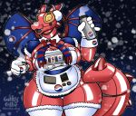 2025 anthro apron beverage beverage_can big_breasts big_tail breasts clothing container cup digital_drawing_(artwork) digital_media_(artwork) dragon english_description female gothycollie hi_res holding_container holding_cup holding_mug holding_object hybrid legwear looking_at_viewer machine mug mythological_creature mythological_scalie mythology open_mouth overweight overweight_anthro overweight_female pepsi red_body robot scalie scarf smile smiling_at_viewer snow snowing soda solo steam tail thigh_highs translucent translucent_body valerie_(gothycollie) vending_machine wings