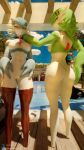  absurd_res anthro athletic athletic_anthro athletic_female big_butt blue_body blue_hair butt dr._voir duo eye_contact eyewear female female/female first_person_view gardevoir generation_3_pokemon glasses green_body green_hair hair hands_on_hips hi_res larger_female looking_at_another looking_at_viewer nintendo nude nude_anthro nude_female pokemon pokemon_(species) red_eyes samtrix shiny_pokemon size_difference thick_thighs white_body 