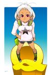  :o bad_id bad_pixiv_id bike_shorts copyright_request dark_skin face hand_in_pocket headphones headphones_around_neck hood red_eyes saitou_yahu shoes short_hair sneakers solo white_hair 