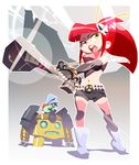  atomic_betty betty_(atomic_betty) cosplay crossover lagann lagann_(cosplay) lens_flare otonari_koubou parody simon simon_(cosplay) sparky style_parody tengen_toppa_gurren_lagann thighhighs x5 yoko_littner yoko_littner_(cosplay) yoshinari_you 