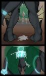  absurd_res animal_genitalia animal_penis balls black_body blue_markings bodily_fluids canid canine canine_genitalia canine_penis cum curvy_figure dangling_legs digitigrade_paws duo eeveelution eyewear female fin generation_2_pokemon genital_fluids genitals glasses glowing glowing_genitalia glowing_markings glowing_penis goo_creature green_body hi_res knot male mammal markings nintendo penetration penis penis_in_slime pokemon pokemon_(species) sex sheath size_difference slime slime_(blob) slime_sex succubusbnny translucent translucent_body umbreon vaginal vaginal_penetration voluptuous vulva wide_hips 