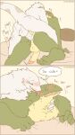 2024 2_panel_comic anal anal_penetration anthro arm_tuft artist_name balls bed bedroom_sex biped blush bodily_fluids cheek_tuft chest_tuft closed_smile comic computer cum cum_in_ass cum_inside cum_while_penetrated digital_drawing_(artwork) digital_media_(artwork) doggystyle drooling duo ejaculation elbow_tuft electronics eyes_closed face_lick facial_tuft forked_tongue from_behind_position fur fur_tuft furniture genital_fluids genitals glans grabbing_sheets green_body green_fur head_tuft hi_res hug humanoid_genitalia humanoid_penis inner_monologue intraspecies laptop licking lovebuffpg45 lying lying_on_another lying_on_bed male male/male moan mouth_closed muscular muscular_anthro muscular_male narrowed_eyes neck_tuft nude nude_anthro nude_male on_bed open_mouth penetration penile penile_penetration penis praise reptile romantic romantic_couple saliva scalie sex side_view simple_background slim slim_anthro slim_male smile snake sofa table tail tail_motion tan_background tapering_tail text thinking thought_bubble tired tongue tongue_out tuft two_row_layout wavy_mouth white_balls white_body white_fur