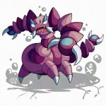  drapion looking_at_viewer mistray-art no_humans numbered open_mouth pokemon pokemon_(creature) scorpion simple_background skull_and_crossbones solo white_background 