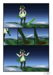 absurd_res anthro biped breasts city city_crushing city_destruction claws cloud destruction digital_media_(artwork) disinterested feet felid feline female female_anthro finger_claws fingers footprint fur generation_9_pokemon genitals gesture giga green_body green_fur green_mask hair hands_on_hips hi_res landscape_dwarfing macro macro_anthro macro_female mammal meowscarada mewskieblueskie mouth_closed new_zealand nintendo nipples nude outside pawprint paws pink_eyes pink_nipples pokemon pokemon_(species) pupils shrug size_difference sky solo sound_effects space standing stomped stomping text toes trampling vulva