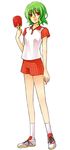  adapted_costume bad_id bad_pixiv_id full_body green_hair kazami_yuuka light_smile monmon paddle red_eyes shoes short_hair shorts simple_background sneakers socks solo standing table_tennis table_tennis_paddle touhou white_background 