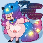 alpha_pokemon anthro badge belly_tattoo body_tattoo bracelet english_text fan_character female_(lore) generation_6_pokemon hi_res jewelry kerchief kerchief_only mega_ampharos mega_evolution model_sheet mostly_nude neckerchief neckerchief_only neckwear nintendo open_mouth pokemon pokemon_(species) pokemon_mystery_dungeon scarf scarf_only shiny_pokemon slightly_chubby slightly_chubby_anthro softestpuffss spike_chunsoft tattoo text thick_thighs