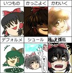  chart chikin_watanabe_raisu expressions hakurei_reimu parody ribbon smile style_parody touhou translated yokoyama_mitsuteru_(style) yukkuri_shiteitte_ne 