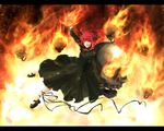  braid fire highres kaenbyou_rin neota ribbon skull solo touhou twin_braids 