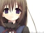  arietta_fine blue_eyes blush brown_hair long_hair lowres ribbon shiro_(octet) smile solo symphonic_rain 