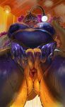  absurd_res alamander animal_humanoid anus aquatic belly big_belly big_breasts breasts eyewear female fish fish_humanoid freckled_face freckles genital_focus genitals glasses hi_res huge_breasts humanoid long_tail looking_at_viewer looking_down looking_down_at_viewer low-angle_view lure_(anatomy) marine_humanoid overweight overweight_female overweight_humanoid plump_labia presenting presenting_vulva round_glasses solo tail thick_thighs vulva vulva_focus 