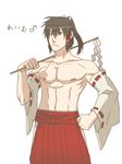  bad_id bad_pixiv_id detached_sleeves genderswap genderswap_(ftm) gohei hakurei_reimu male_focus mars_symbol shirtless solo torinone touhou 