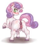  anatomically_correct anatomically_correct_pussy animal_genitalia anus big_anus blush butt cub equine equine_pussy female feral friendship_is_magic green_eyes hair hoihoi horn horse looking_at_viewer looking_back mammal my_little_pony nipples plain_background pony puffy_anus purple_hair pussy solo standing sweetie_belle_(mlp) teats two_tone_hair uncensored unicorn white_background young 