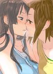  akiyama_mio blush ear_blush fukutarou_(enji127) imminent_kiss k-on! light multiple_girls shadow sweatdrop tainaka_ritsu yuri 