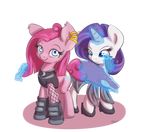  alpha_channel big_ears blue_eyes boots bottomless clothing cutie_mark duo ear_piercing equine eyelashes female feral friendship_is_magic fur glowing hair hair_brush high_heels horn horse legwear levitation long_hair looking_at_viewer magic mammal my_little_pony piercing pink_fur pink_hair pinkamena_(mlp) pinkie_pie_(mlp) plain_background pony purple_hair rarity_(mlp) shoes smile standing stockings straight_hair transparent_background unicorn white_fur 