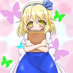  alice_margatroid alice_margatroid_(pc-98) bad_id bad_pixiv_id blonde_hair blue_hairband blush book bow bug butterfly hair_bow hair_ribbon hairband insect o_omune_(kagu8) puffy_short_sleeves puffy_sleeves ribbon short_hair short_sleeves skirt solo tears touhou touhou_(pc-98) yellow_eyes 