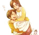  brown_hair carla_yeager eren_yeager family father_and_son glasses grisha_yeager mother_and_son shingeki_no_kyojin smile white_background yellow_eyes 